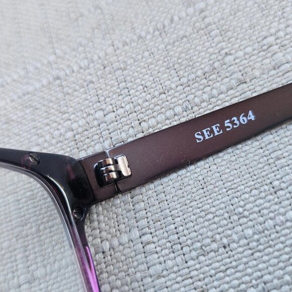 SEE Women Glasses Frame Gunmetal/Purple Tone Eye Wear 5364 Eyeglasses Frame only - Picture 11 of 12